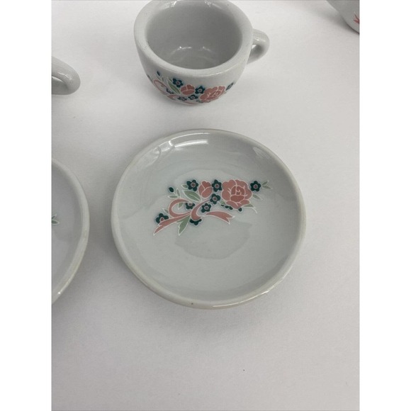 Vintage Child’s China Tea Set Battat Floral 5 PCs Great for 18 Inch Dolls - Picture 6 of 10